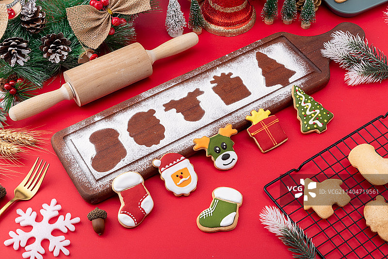 圣诞节主题的手工烘焙饼干图片素材