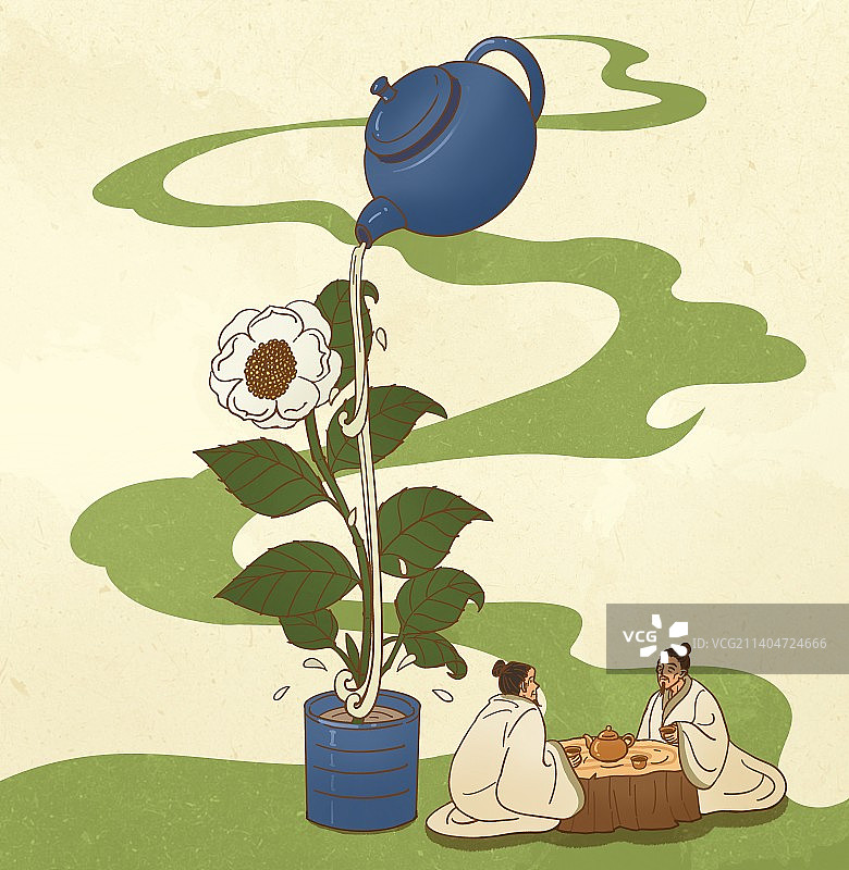 中国传统文化茶文化插画图片素材