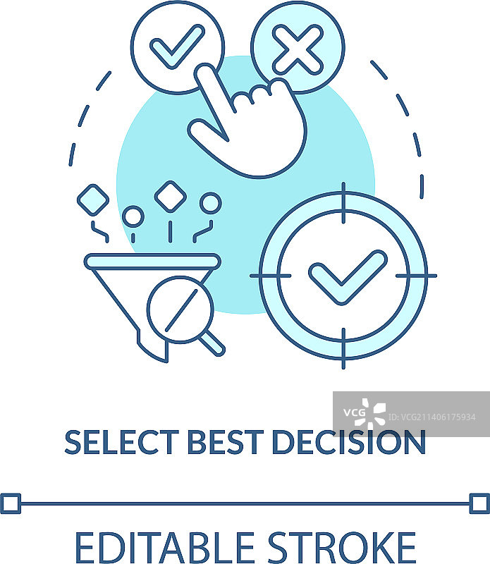 选择最佳决策绿松石概念图标图片素材