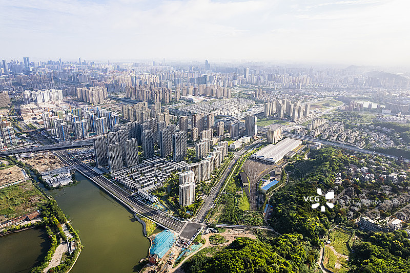 杭州滨江城市建筑风光航拍全景图片素材