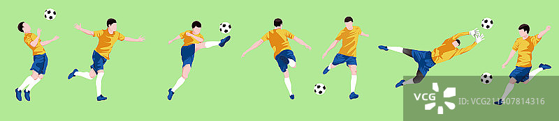 世界杯足球运动员剪影插画图片素材
