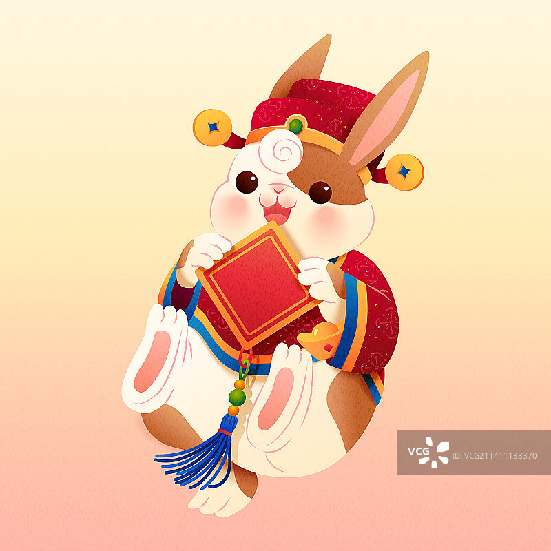 可爱兔子穿传统服饰素材图片素材