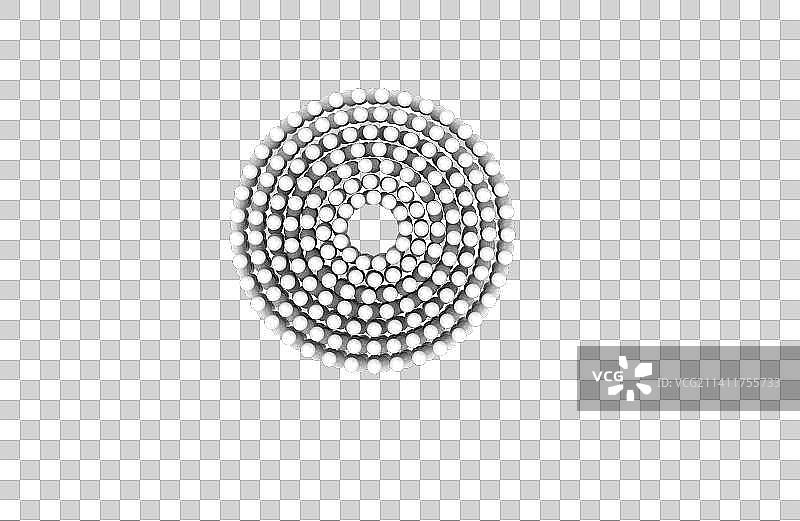 白色圆球围在一起形成圆状图片素材