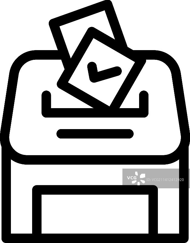 投票箱图标大纲选举投票图片素材