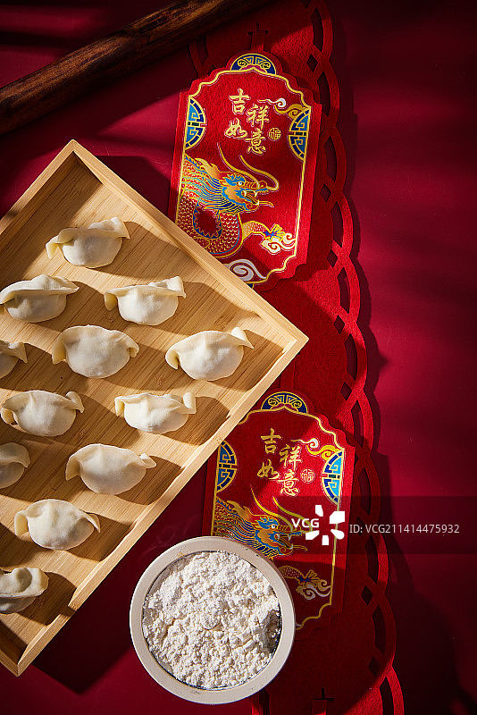 过年喜庆饺子传统美食图片素材