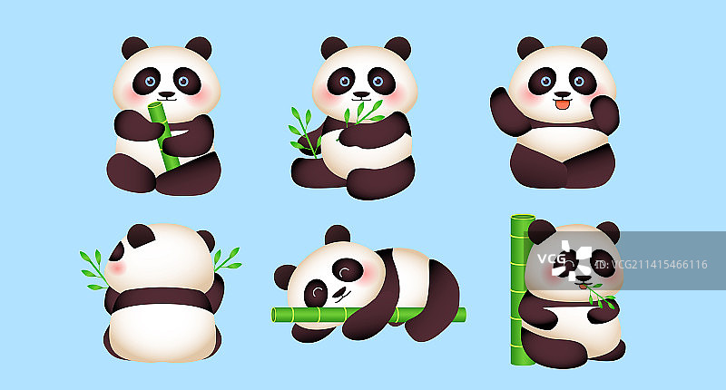 可爱卡通风格熊猫图片素材