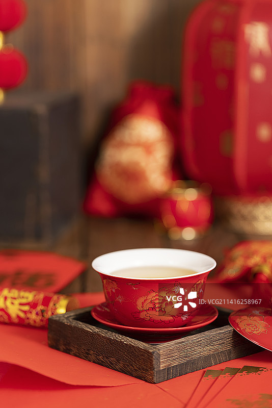红色茶碗新年素材图片素材