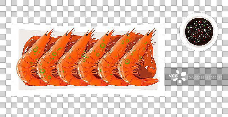 虾类海鲜美食插画图片素材