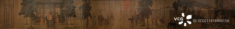 北京中国国家博物馆晋文公复国图宋代李唐29.4X828.0cm大都会博物馆藏品图片素材