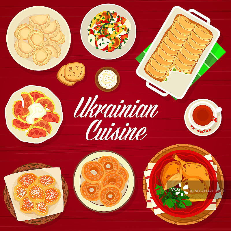 乌克兰菜菜单涵盖传统食物图片素材