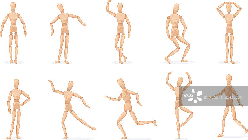 木制人体模型，木人人体解剖学雕像图片素材