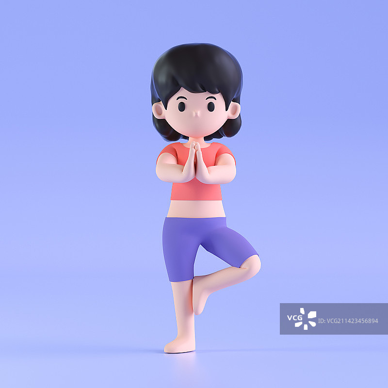 3D渲染瑜伽健身运动插画图片素材