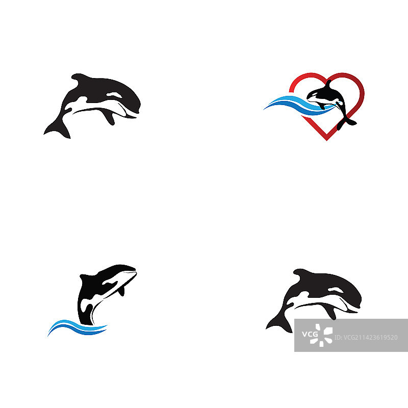 潮流设计上的虎鲸标志图片素材