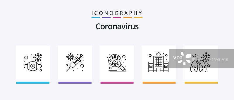冠状病毒行5图标包包括节拍图片素材