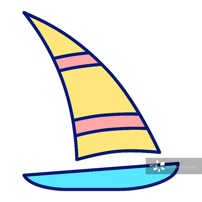 三角形帆帆船图片素材