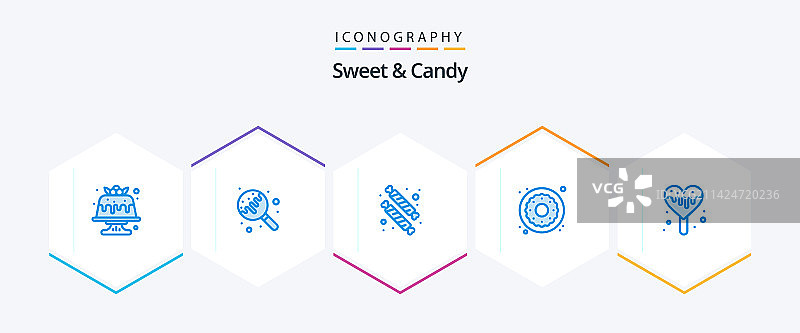甜蜜和糖果25蓝色图标包包括冰图片素材