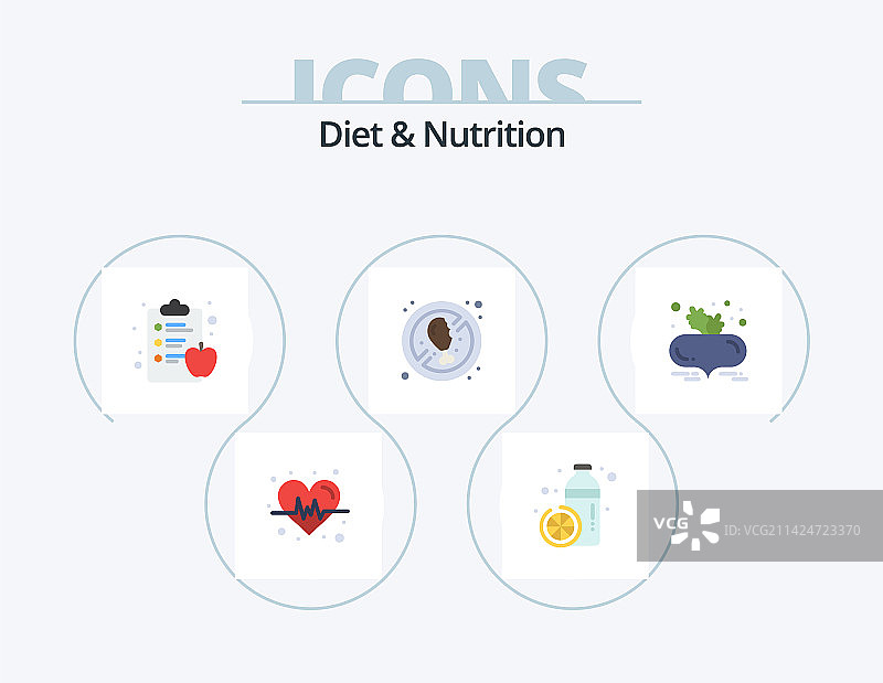 饮食与营养平面图标包5图标设计图片素材