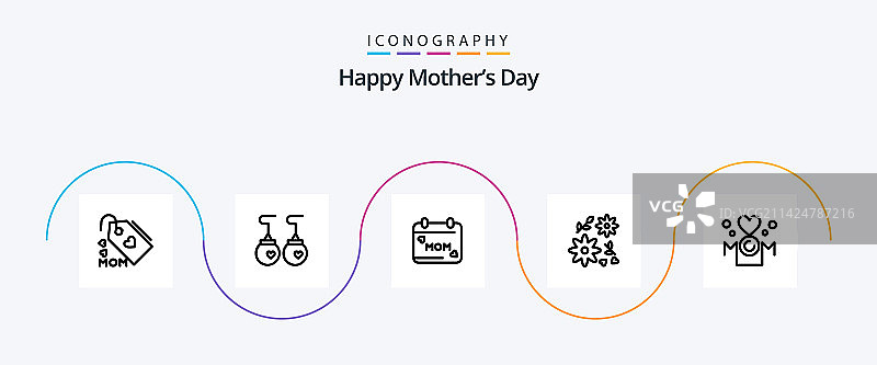 母亲节快乐行5图标包包括图片素材