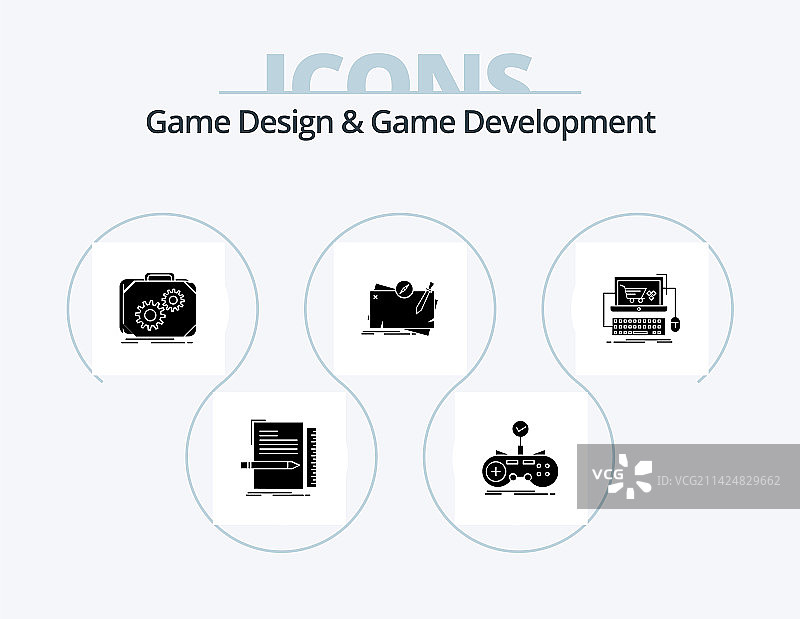 游戏设计和游戏开发符号图标包图片素材