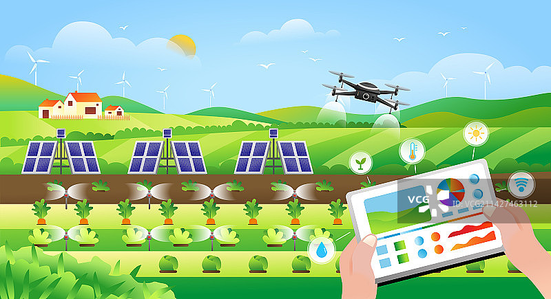 科技新农村之太阳能灌溉图片素材