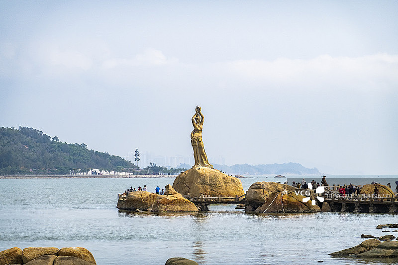 珠海渔女雕像图片素材