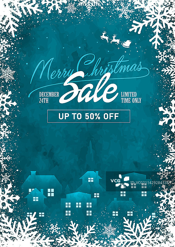 圣诞节销售模板雪水晶框架图片素材