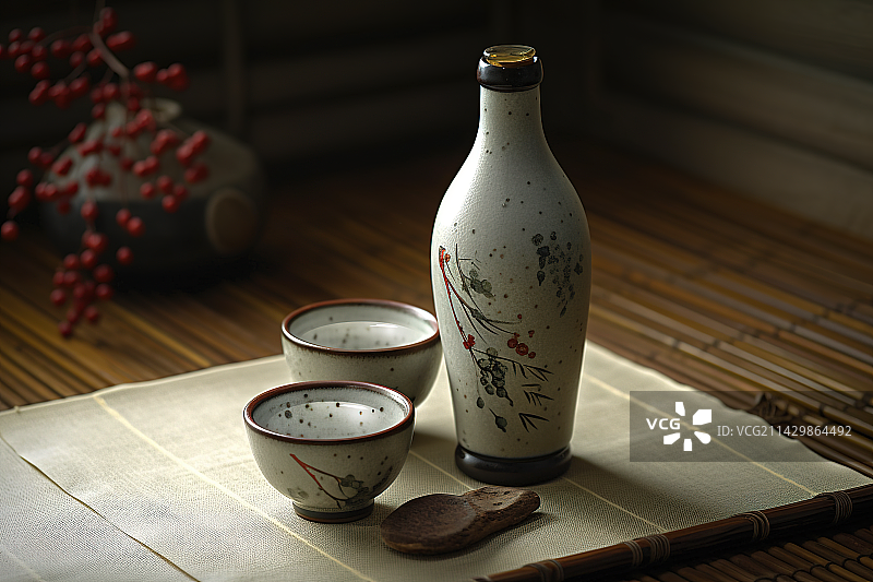 中国传统白酒养生药酒酒类酒具酒杯特写图片素材