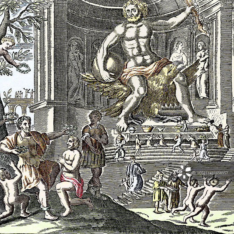 古代奥林匹亚的宙斯雕像图片素材