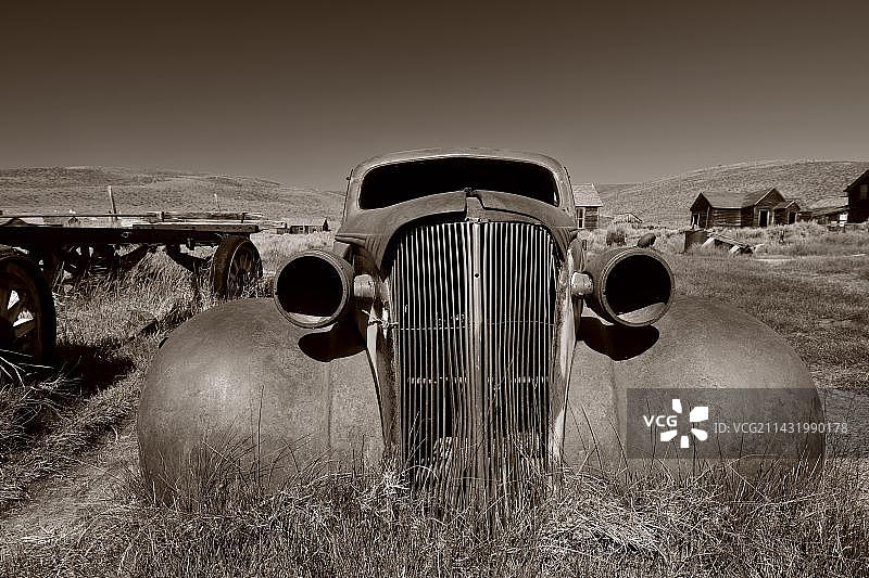 1937年雪佛兰雪佛兰，生锈，鬼镇博迪，一个前金矿镇，博迪州立历史公园，美国，美国，北美，加利福尼亚州图片素材