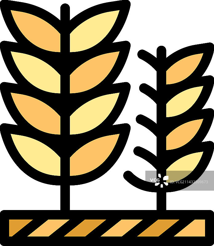 小麦植物图标平面图片素材