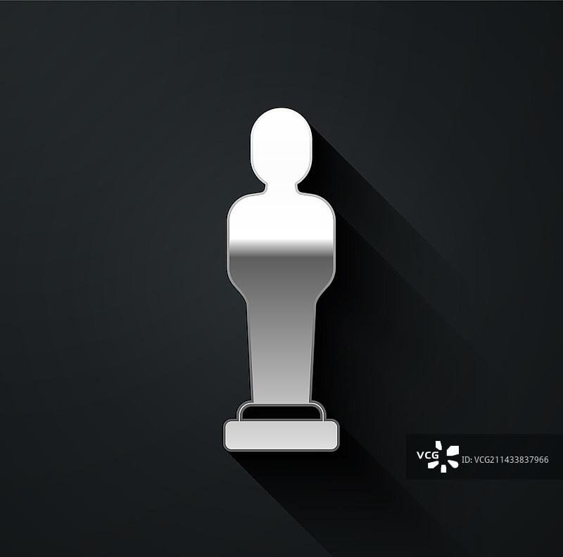银色电影奖杯被隔离在黑色图片素材