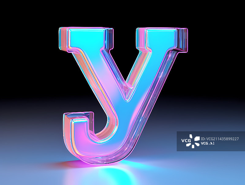 【AI数字艺术】字母Y玻璃质感3D立体元素图片素材