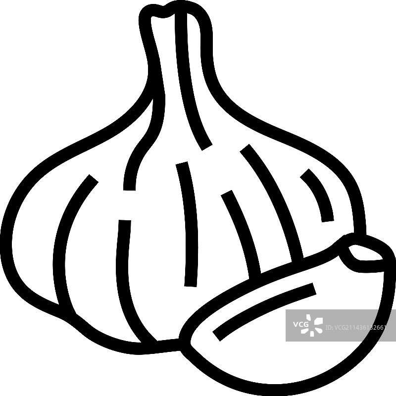 大蒜类食品中草药线图标图片素材