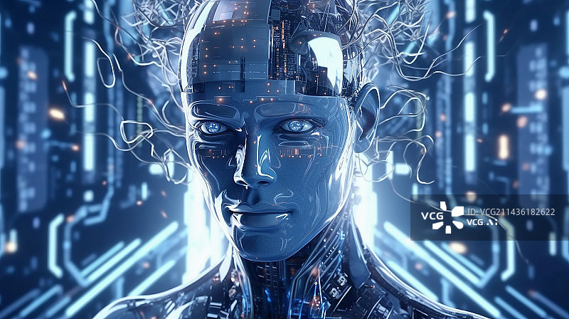 【AI数字艺术】人工智能机器人头像图片素材