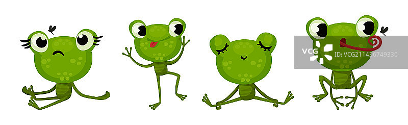 有趣的绿色青蛙，突出的眼睛图片素材