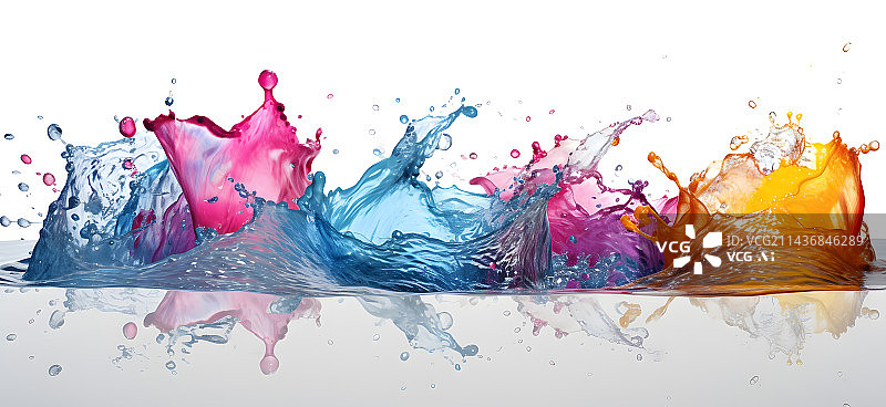 【AI数字艺术】饮料行业插画彩色流水设计元素图片素材