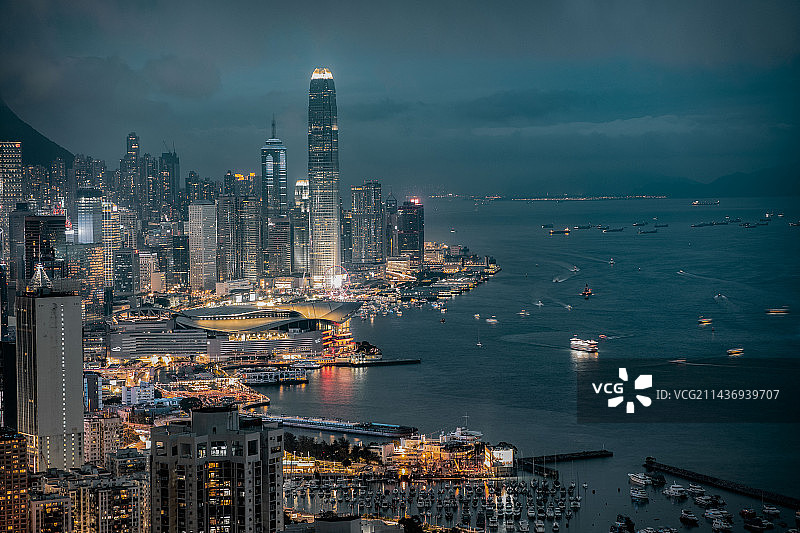 香港夜间城市风光图片素材