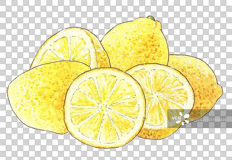 手绘新鲜水果系列柠檬口味小清新免抠素材图片素材