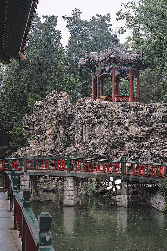 北京 北海公园 静心斋 园林图片素材