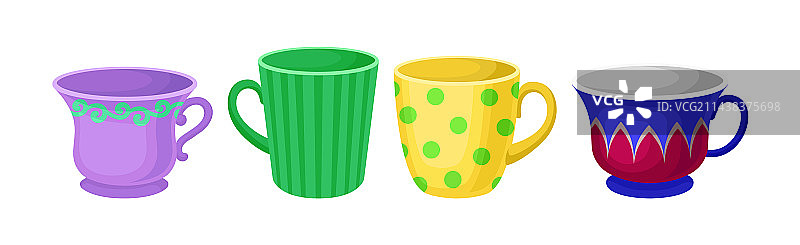不同的杯子和杯子陶瓷饮料图片素材