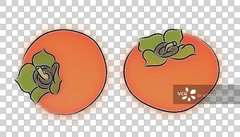 柿子-水墨小品水果配图图片素材