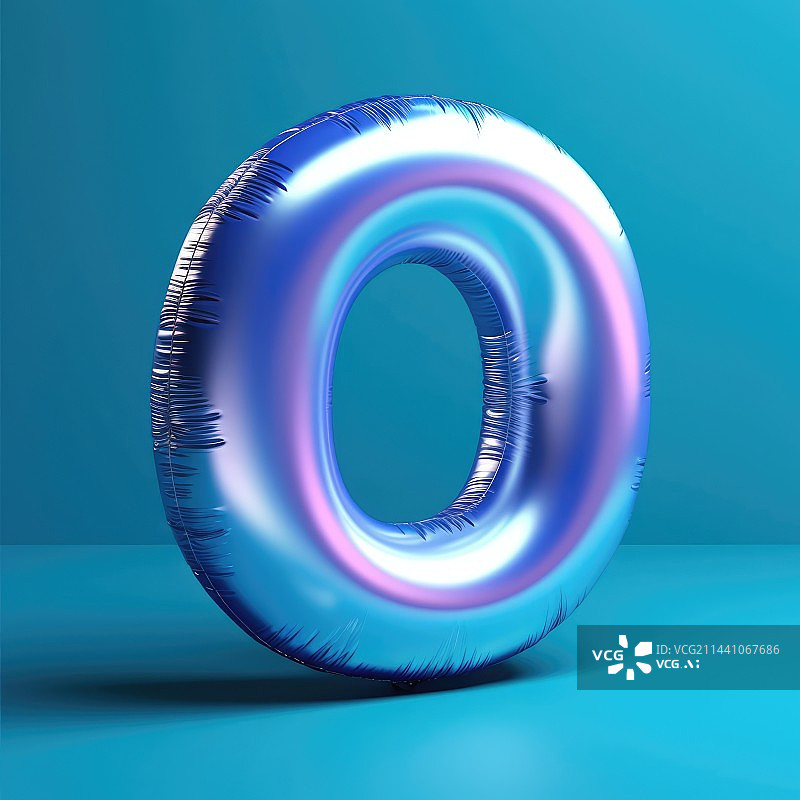 【AI数字艺术】英文字母O形状的气球素材，数字0图片素材