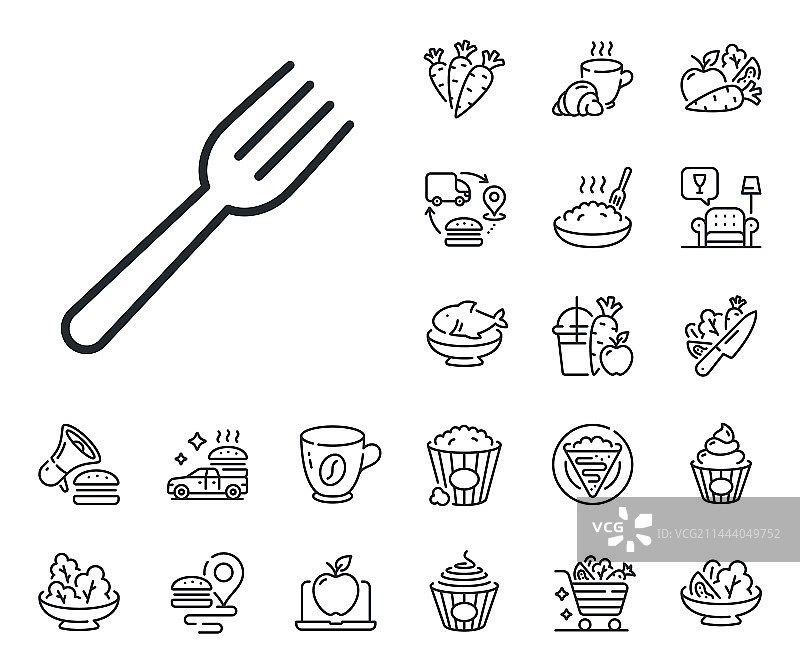 叉线图标厨房餐具标志可丽甜图片素材