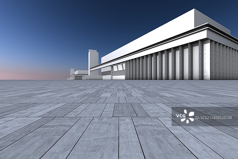 C4D渲染建筑空间室外广场图片素材