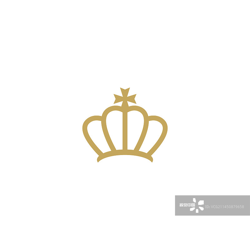 金线皇冠图标隔离在白色皇家图片素材