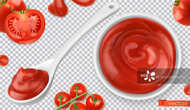 番茄酱番茄酱意大利面酱3d现实设置图片素材