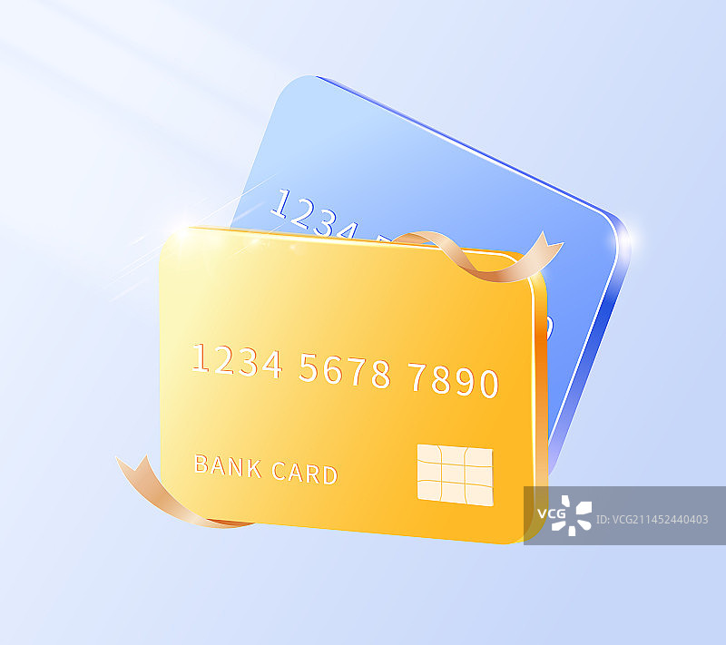 3D立体银行卡信用卡片图片素材
