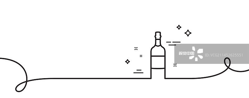 白兰地酒瓶线图标威士忌酒精标志图片素材