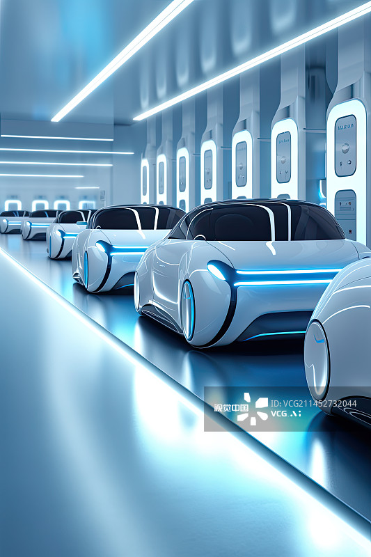 【AI数字艺术】未来的无人驾驶概念汽车图片素材