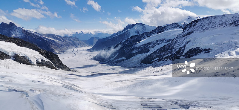 瑞士少女峰阿莱奇冰川图片素材